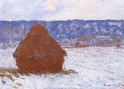 Claude Monet Grainstack in Overcast Weather,Snwo Effect Germany oil painting artist